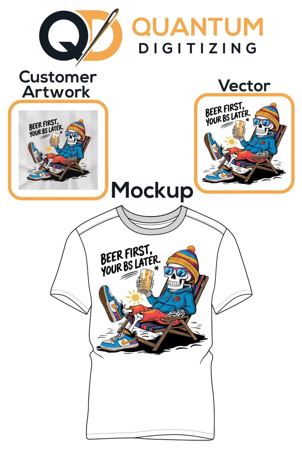 Clean and sharp vector art conversion example by Quantum Digitizing